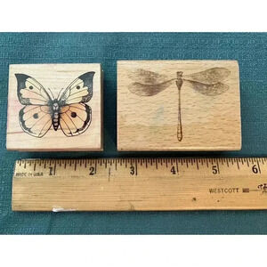Rubber Stamps butterfly and Dragonfly